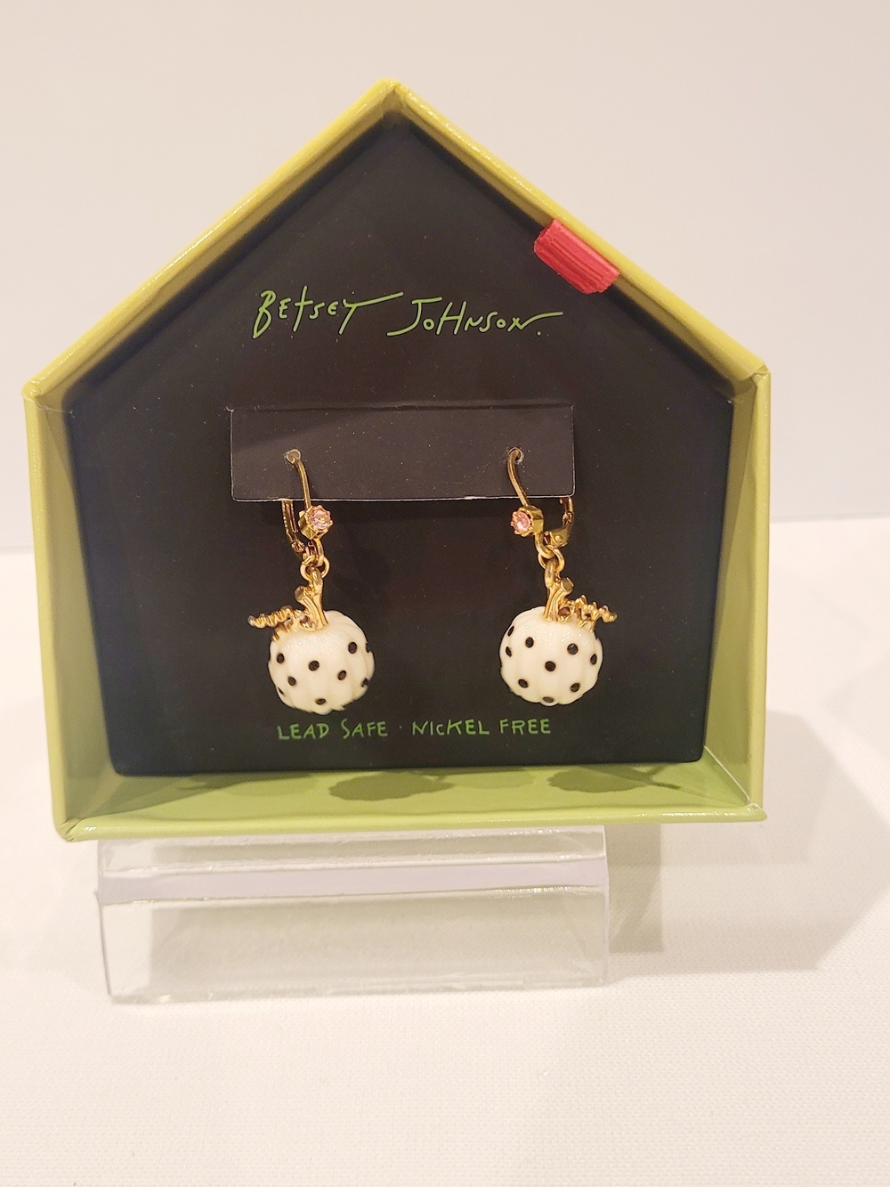 Betsey Johnson White Pumpkin Earrings